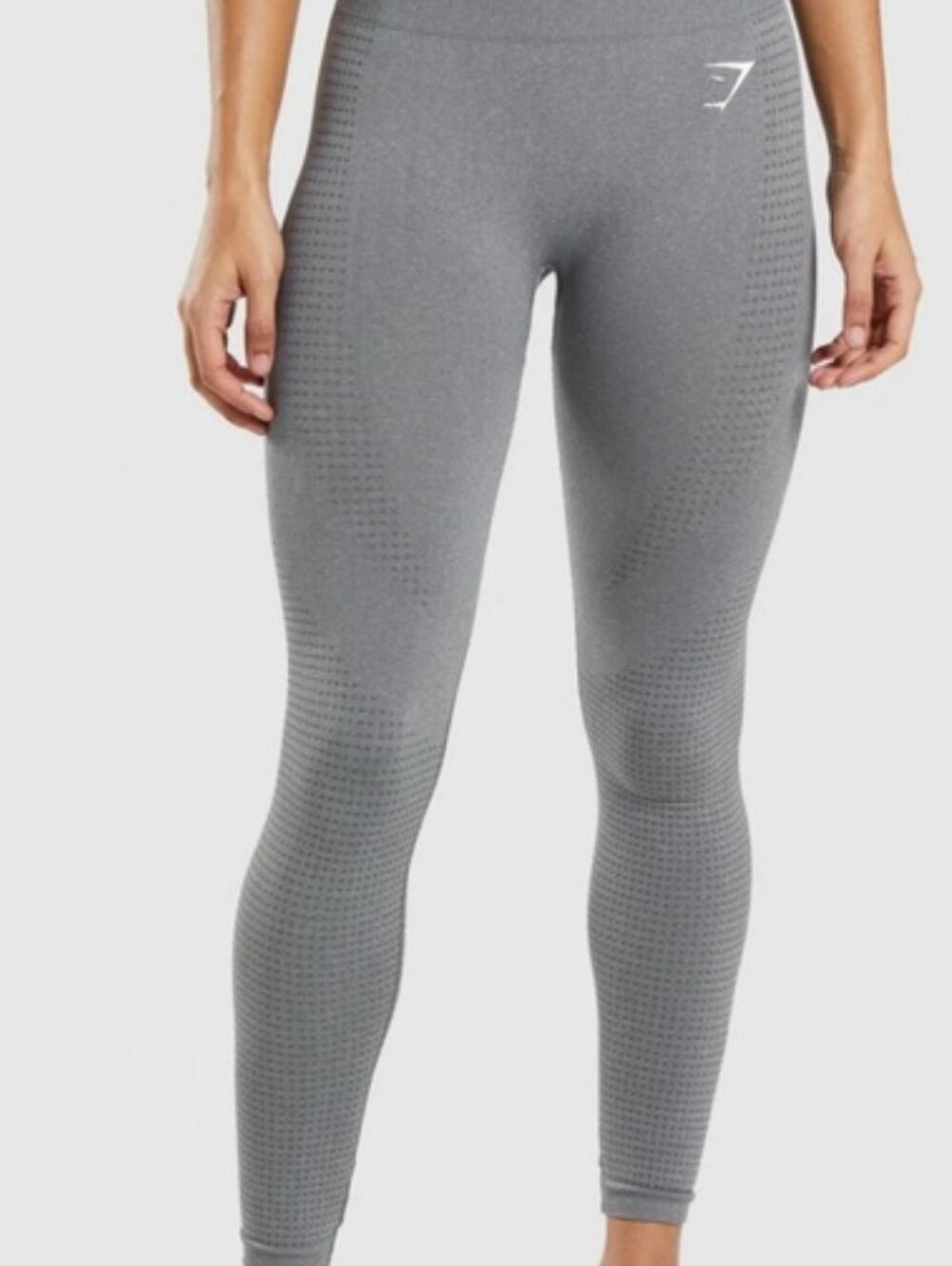Gymshark Vital Seamless 2.0 Leggings - Medium Grey Marl Size M - Excellent